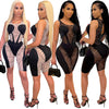 Sexy Mesh See-Through Stitching Sleeveless Jumpsuit