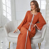 New Burning Orange Round Neck Magic Rhinestone Dress