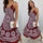Summer Vintage Elegant Print V-neck Sleeveless Beach Party Long Dress