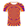 Abstract Twisted Swirl 3D Digital Printing Round Neck Short Sleeve T-Shirt