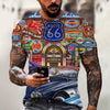 New Men Summer 3D Shirt Top Printed Street Short Sleeve