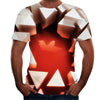 Abstract Twisted Swirl 3D Digital Printing Round Neck Short Sleeve T-Shirt