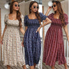 Summer New Style Printed Puff Sleeve Dress