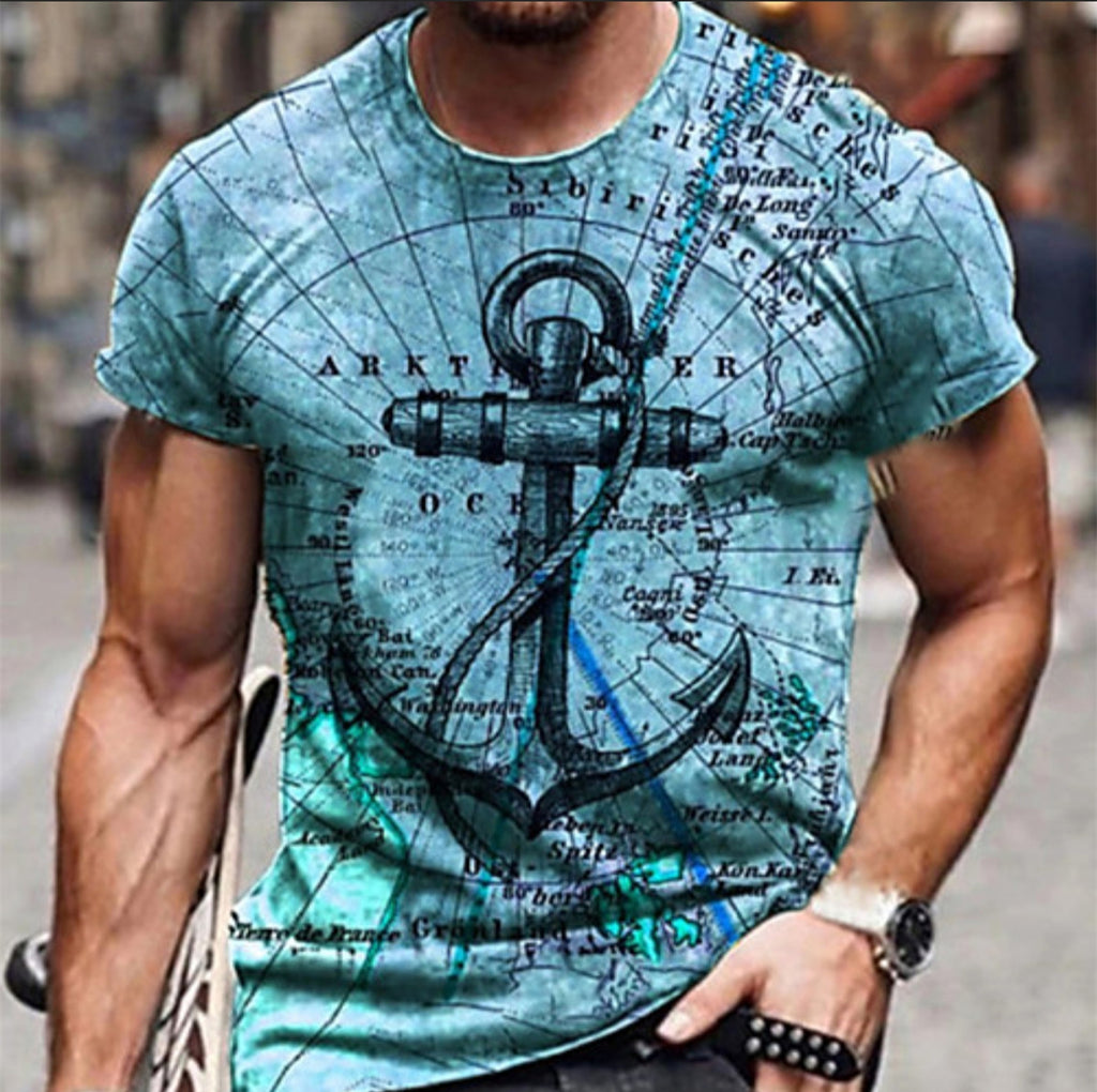 3D Digital Round Neck Short Sleeve T-Shirt