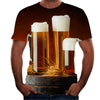 Personalized Design Beer 3D Digital Print Flower Men Short-Sleeved T-Shirt