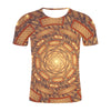 Abstract Twisted Swirl Digital Print Round Neck Short Sleeve T-Shirt