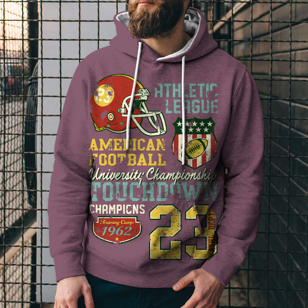 3D Digital Loose Print Hooded Sweatshirt