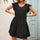 Women's Loose V-Neck Fungus Sleeve Dress