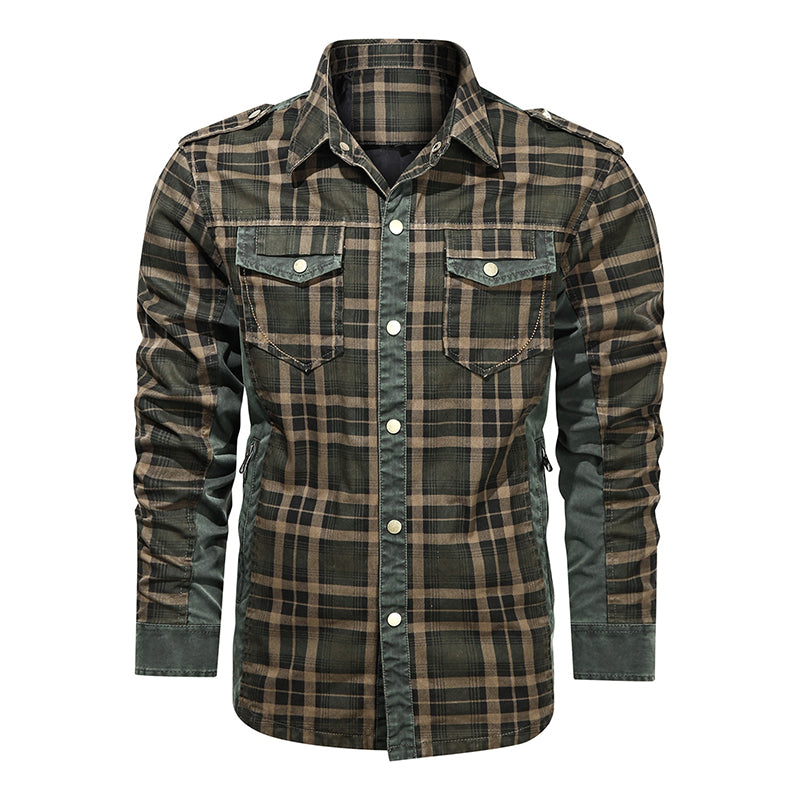 Men Plaid Jacket Casual Autumn Winter Jacket Men Slim Fit Jacket