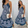 Summer Vintage Elegant Print V-neck Sleeveless Beach Party Long Dress