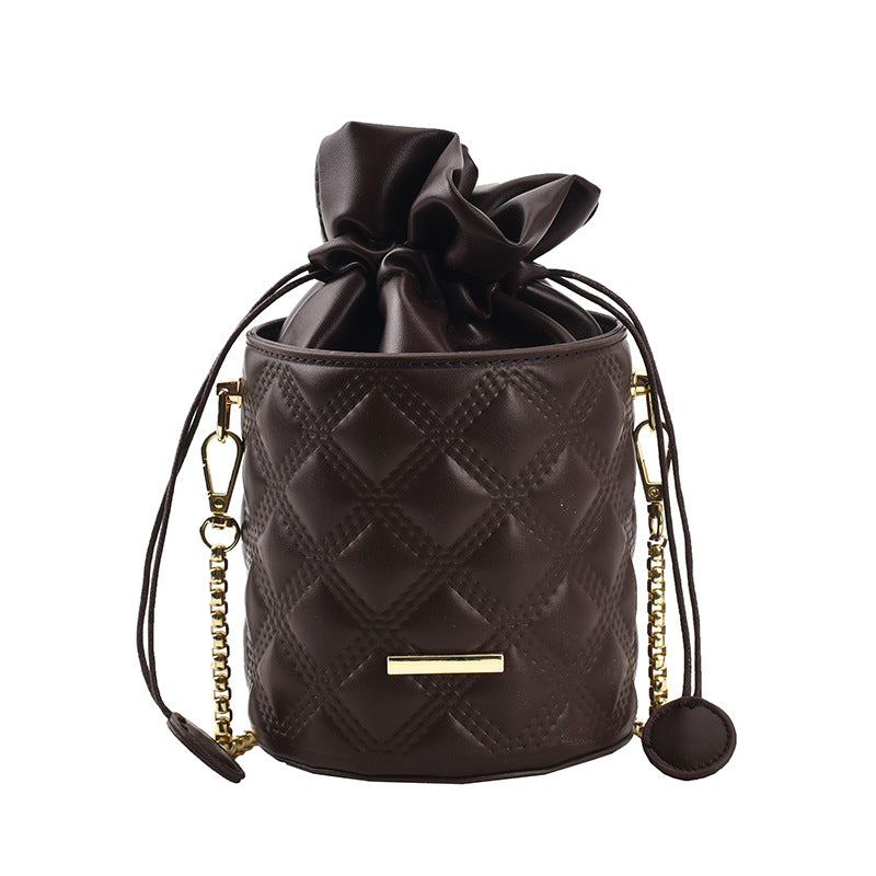 Lingge Chain Shoulder Messenger Bag Cute Simple Female Bag