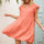 Women's Loose V-Neck Fungus Sleeve Dress