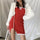 Christmas Annual Party Dress Winter Sexy Tight-fitting Split Hip Red Dress