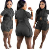 Lace Trim Overall Shorts Jumpsuit Women