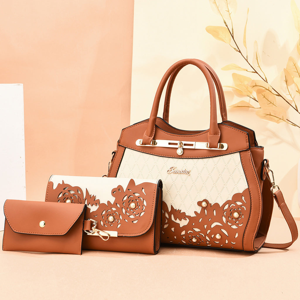Three-piece Fashion Women's Leather Handbag