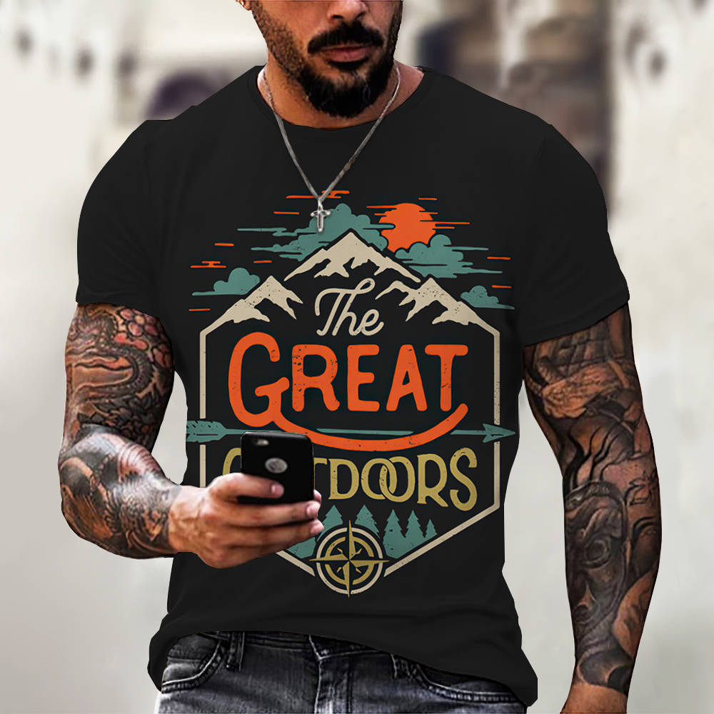 New Men Summer 3Dt Shirt Top Printing Street Short Sleeves