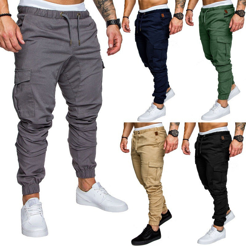 Casual Pants Tethered Elastic Waist Sports