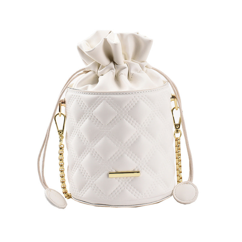 Lingge Chain Shoulder Messenger Bag Cute Simple Female Bag