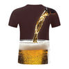 Personalized Design Beer 3D Digital Print Flower Men Short-Sleeved T-Shirt