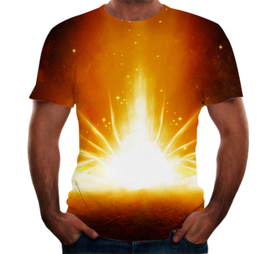 3D digital round neck short sleeve T-shirt