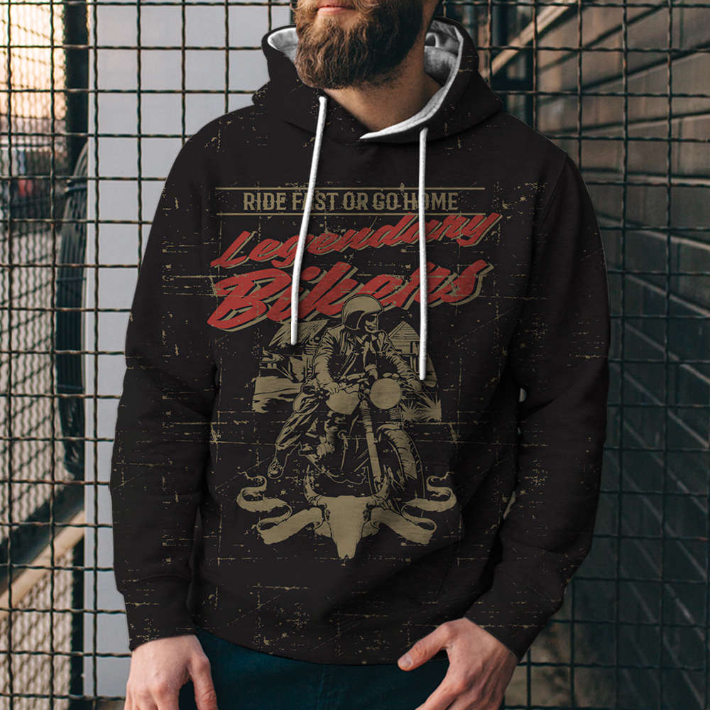 3D Digital Loose Print Hooded Sweatshirt