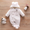 Solid Color Cartoon Baby One-piece Thick Cotton Velvet Suit