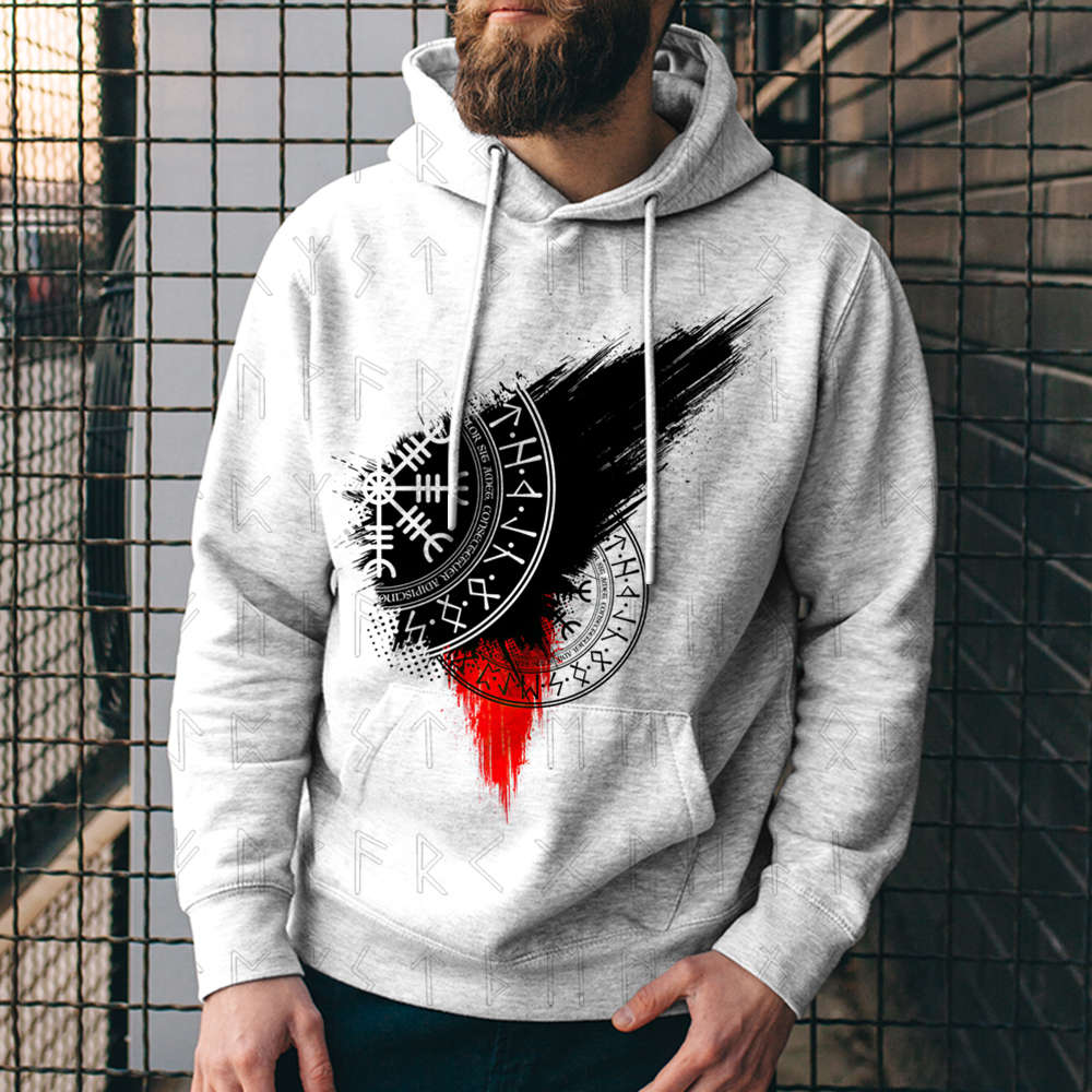 3D Digital Printing Loose Hooded Sweatshirt