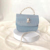 Rhinestone Rabbit Cute Girl Bag Pearl Portable Can Be Diagonal
