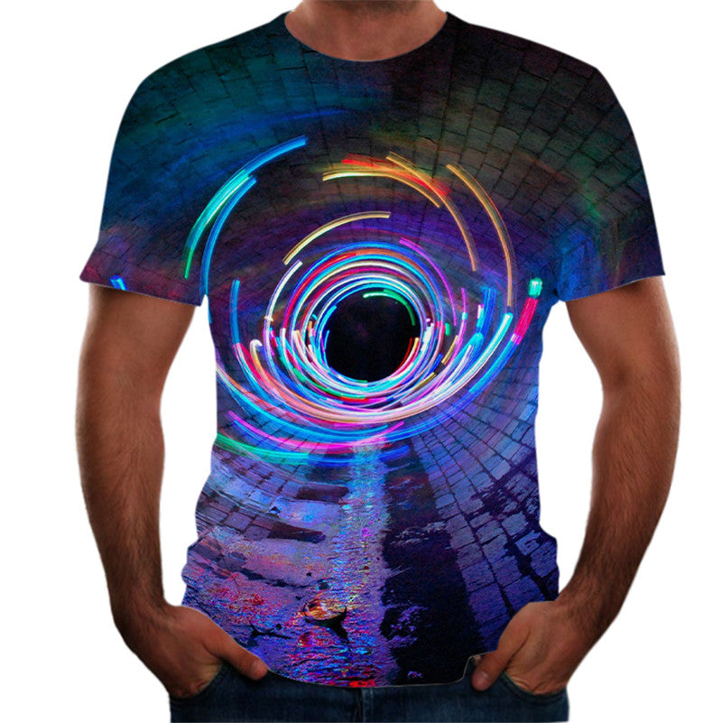 3D digital printing round neck short sleeves