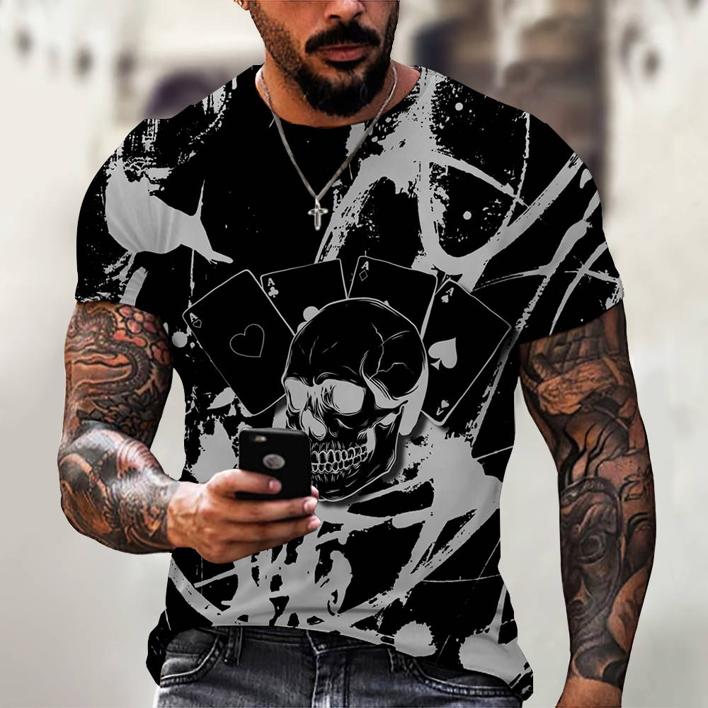 New Men Summer 3Dt Shirt Top Printing Street Short Sleeves