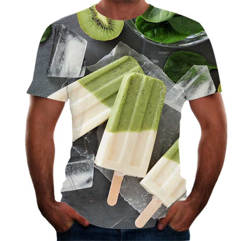 3D digital round neck short sleeve