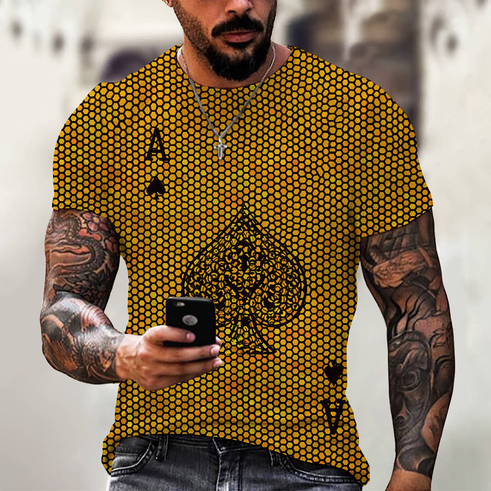 New Men Summer 3Dt Shirt Top Printing Street Short Sleeves