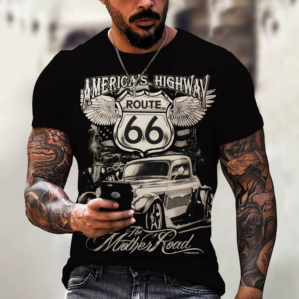 New Men Summer 3Dt Shirt Top Printed Street Short Sleeve