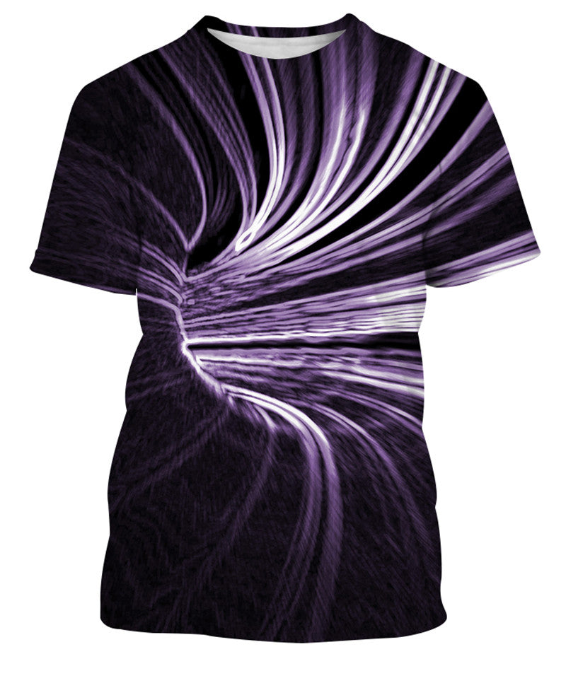 Digital print round neck short sleeve T-shirt