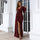 New Temperament Long Sleeved Party Split Evening Dress