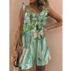 New Printed Cotton And Linen Slub Loose Style Jumpsuit