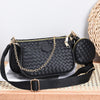 Fashion Woven Pattern PU Leather Crossbody Bag