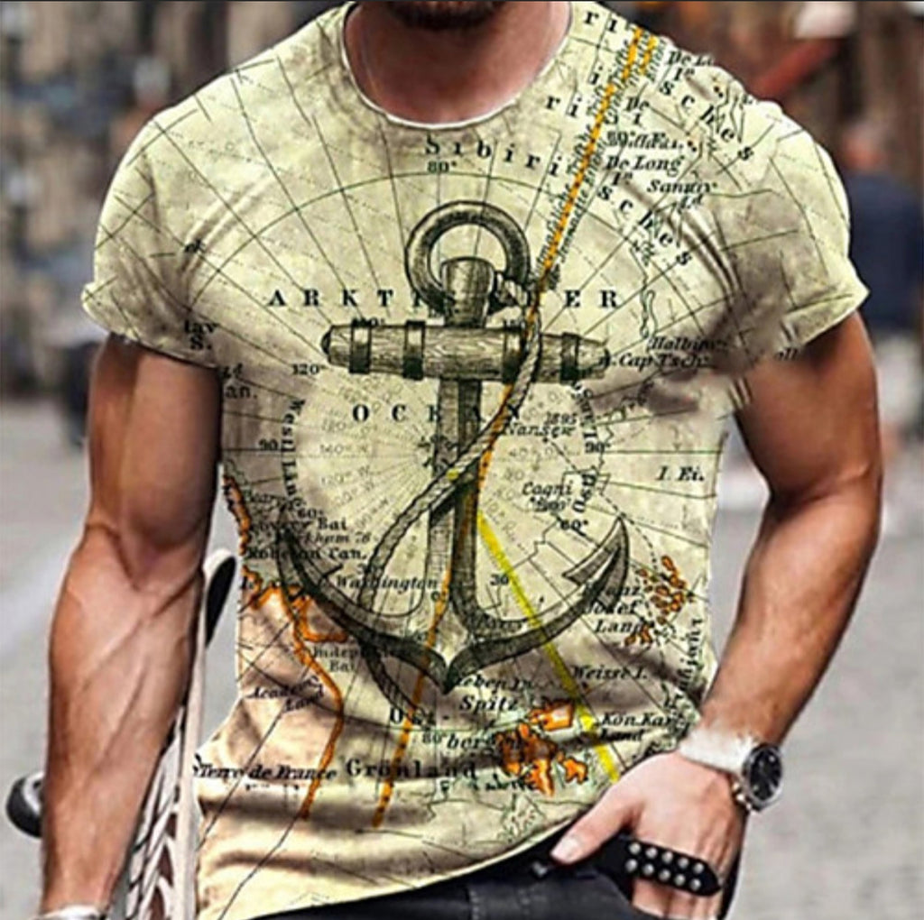 3D Digital Round Neck Short Sleeve T-Shirt