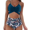 Two-Piece Cross High Waist Split Swimsuit