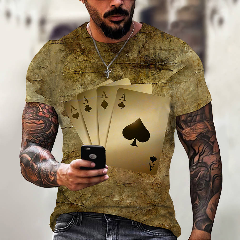 New Men Summer 3Dt Shirt Top Printed Street Short Sleeve