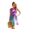 New Women's Sleeveless Thin Mid Botanical Print Resort Dress