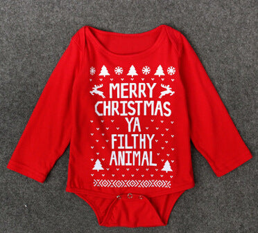Christmas Romper With English Alphabet For Boys And Girls