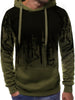 Mens casual sports tethered hooded fleece sweater jacket