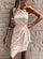 Spring And Summer Models Solid Color Sleeveless Slanted Shoulder Irregular Tie Party Dress