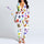 Women's V-neck Digital Printing Long-sleeved Button Tail Bodysuit