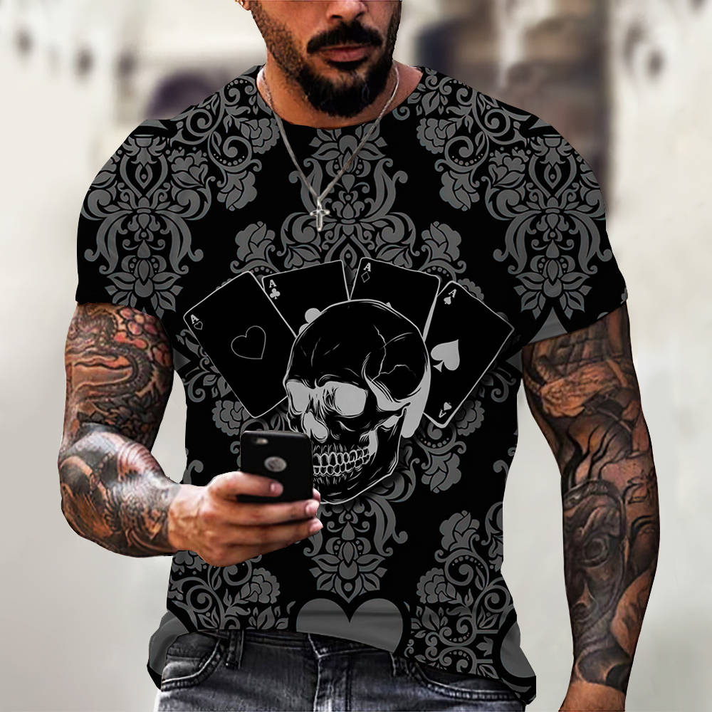 New Men Summer 3Dt Shirt Top Printing Street Short Sleeves