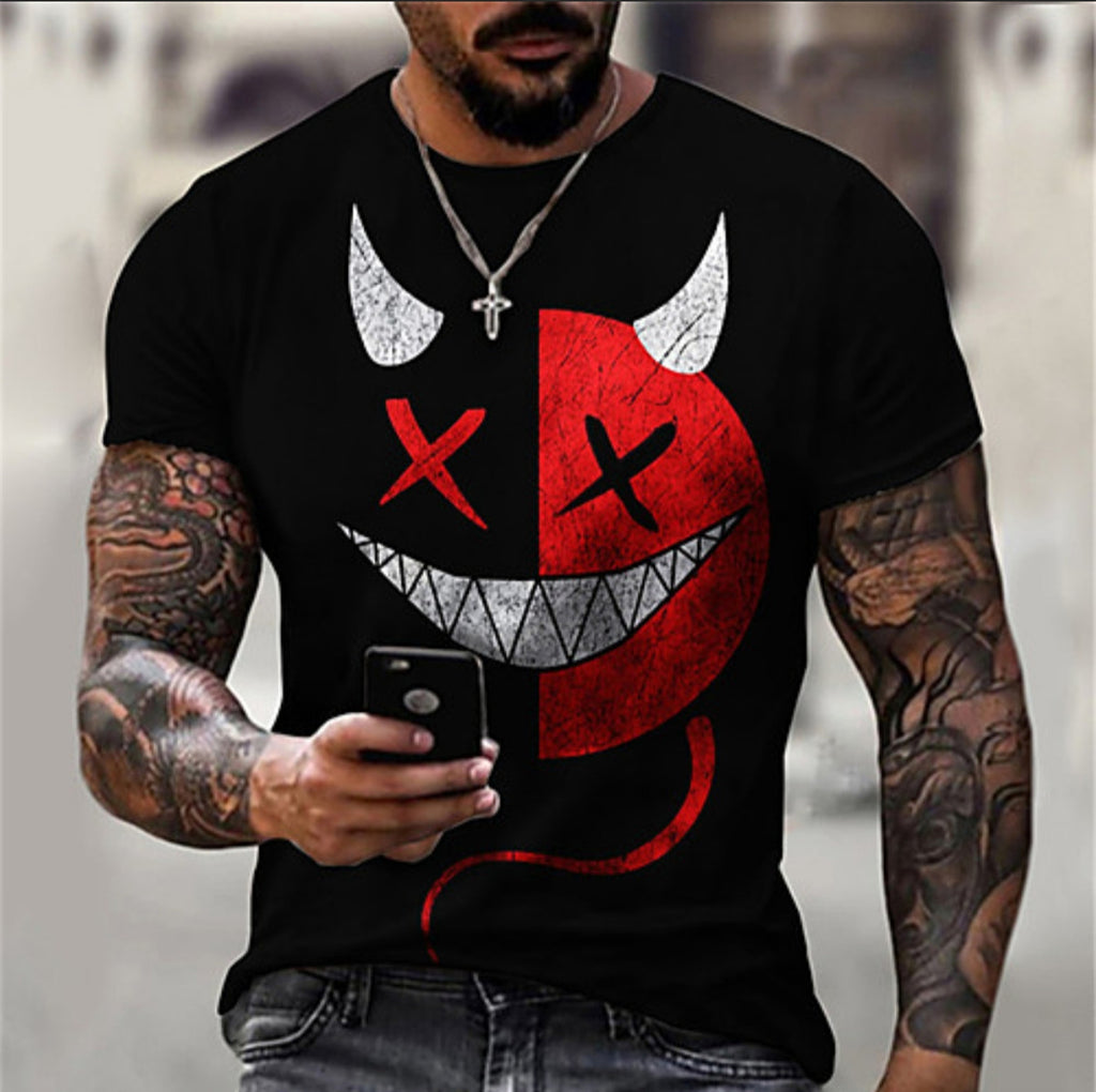 3D Digital Round Neck Short Sleeve T-Shirt