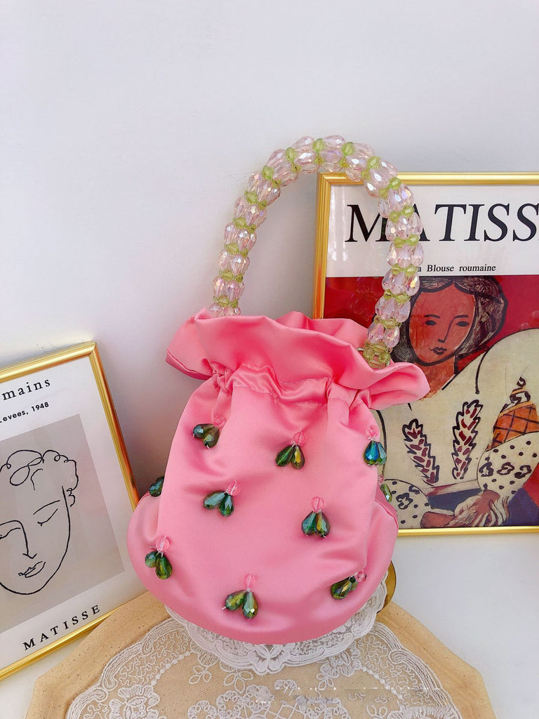 Fashion Handmade Glass Crystal Beaded Handbag