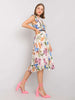 V-Neck Ruffle Sleeveless Flower Dress Women's