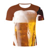 Graphic Beer Print Short-Sleeved T-Shirt